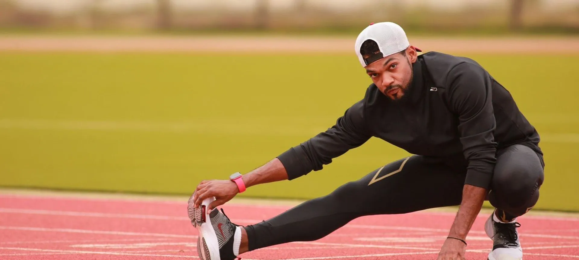 Athlete warming up for a training session